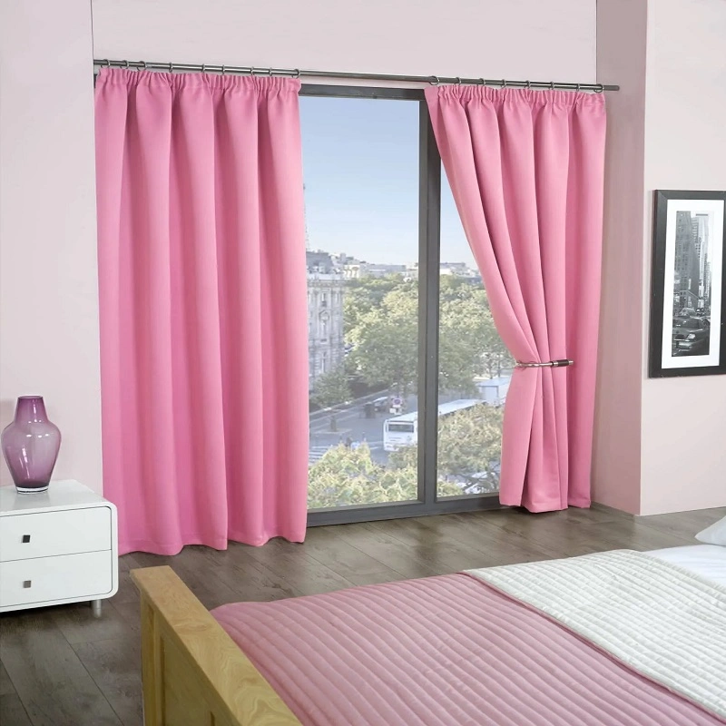 pink curtains