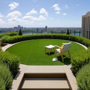 Artificial Grass in Rooftop Garden