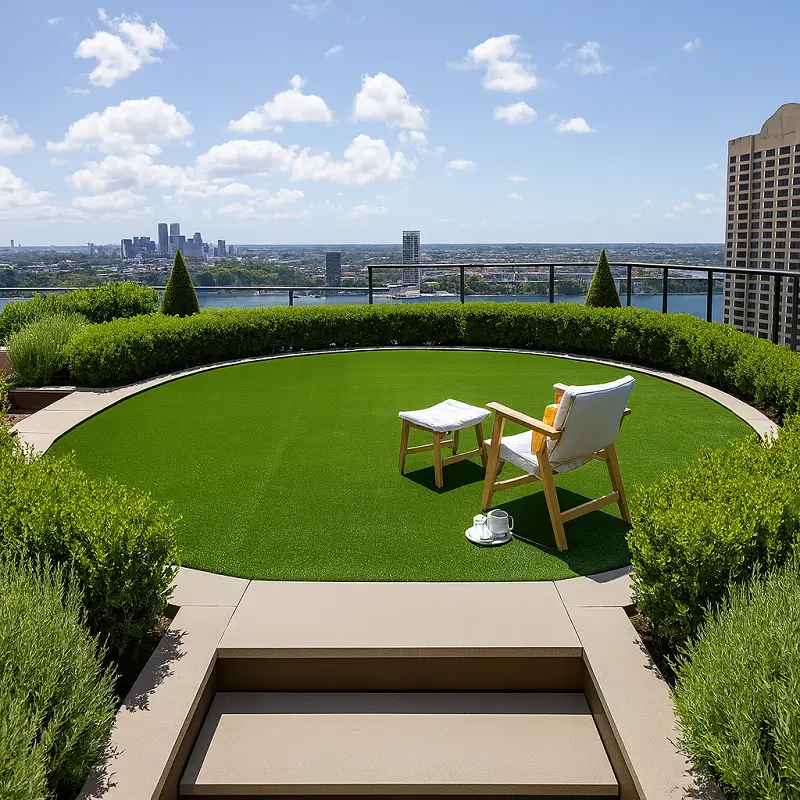 Artificial Grass in Rooftop Garden