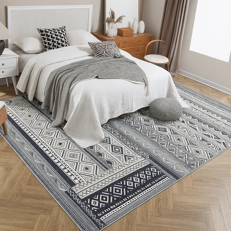 Patch Work Rugs in Bedroom