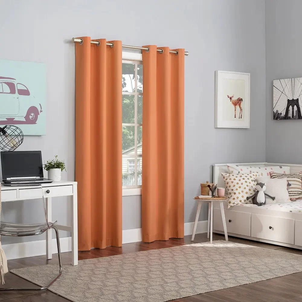 Orange blackout Curtains