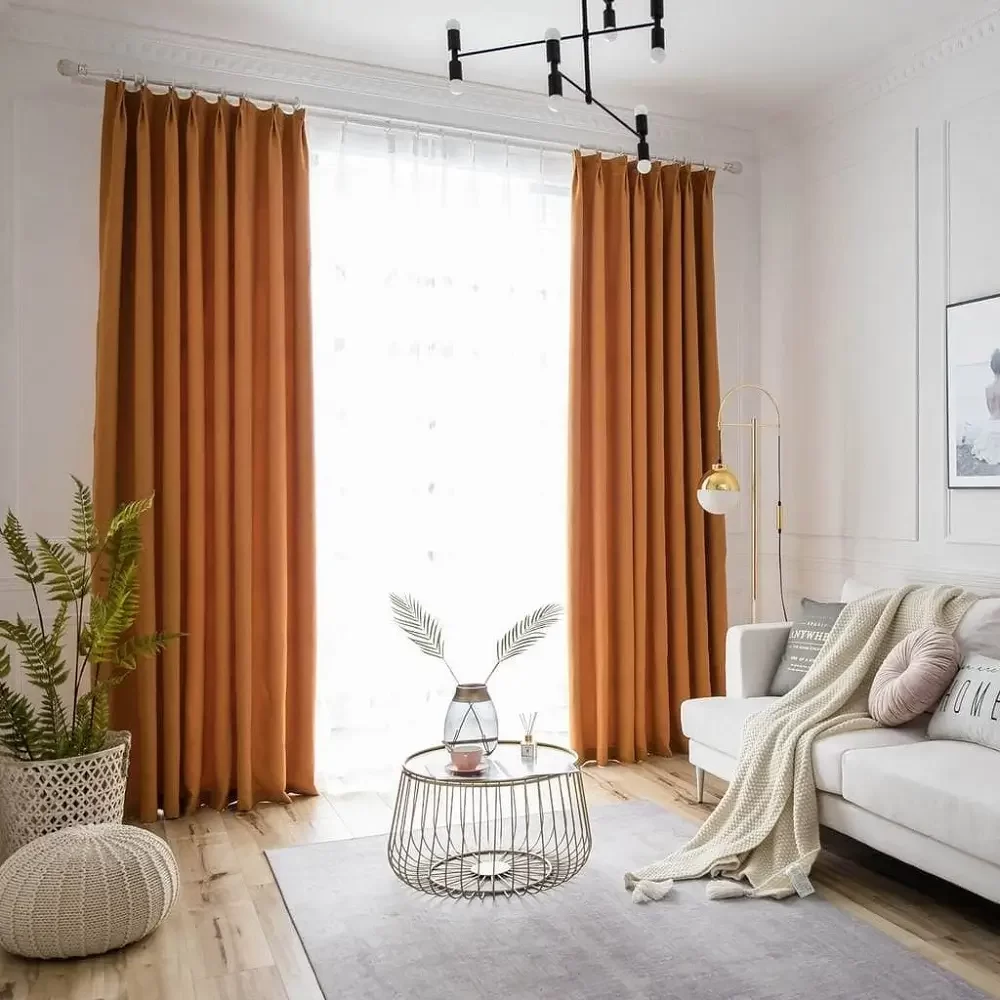 Orange blackout Curtains