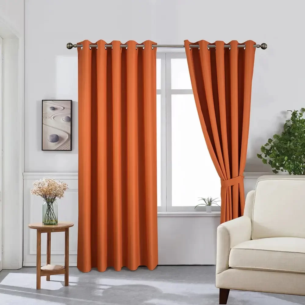 Orange blackout Curtains