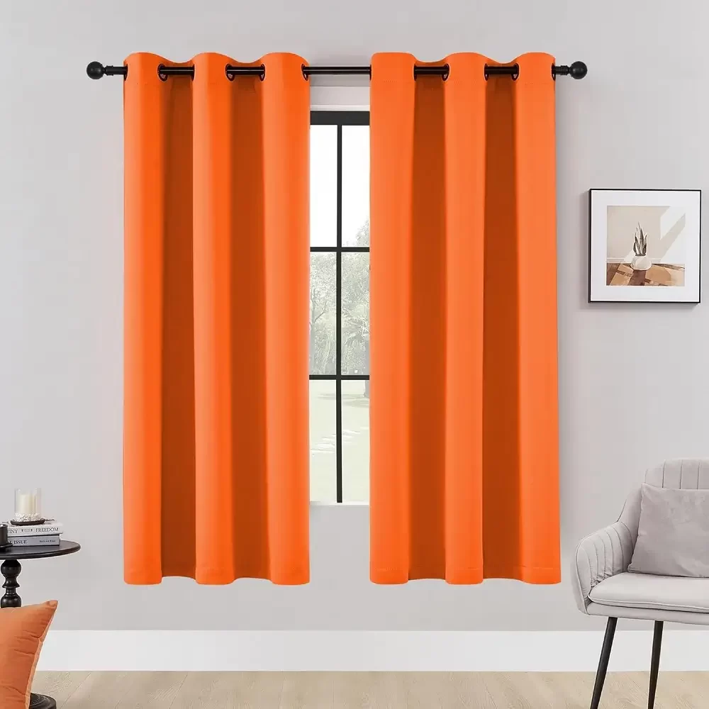 Orange blackout Curtains