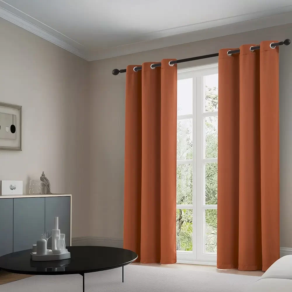 Orange blackout Curtains