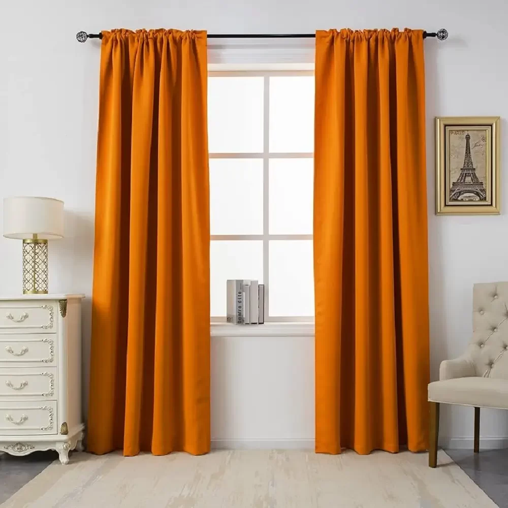 Orange blackout Curtains