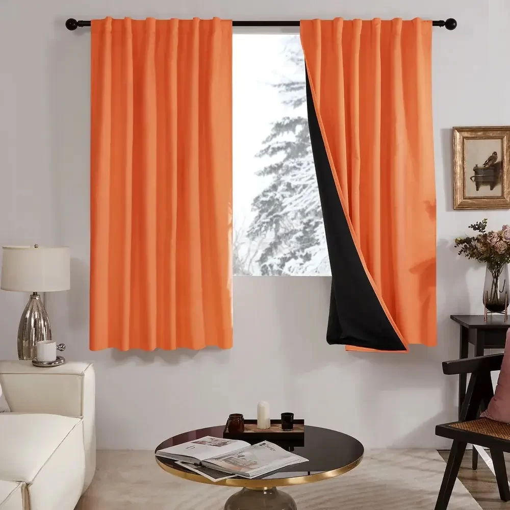 Orange blackout Curtains