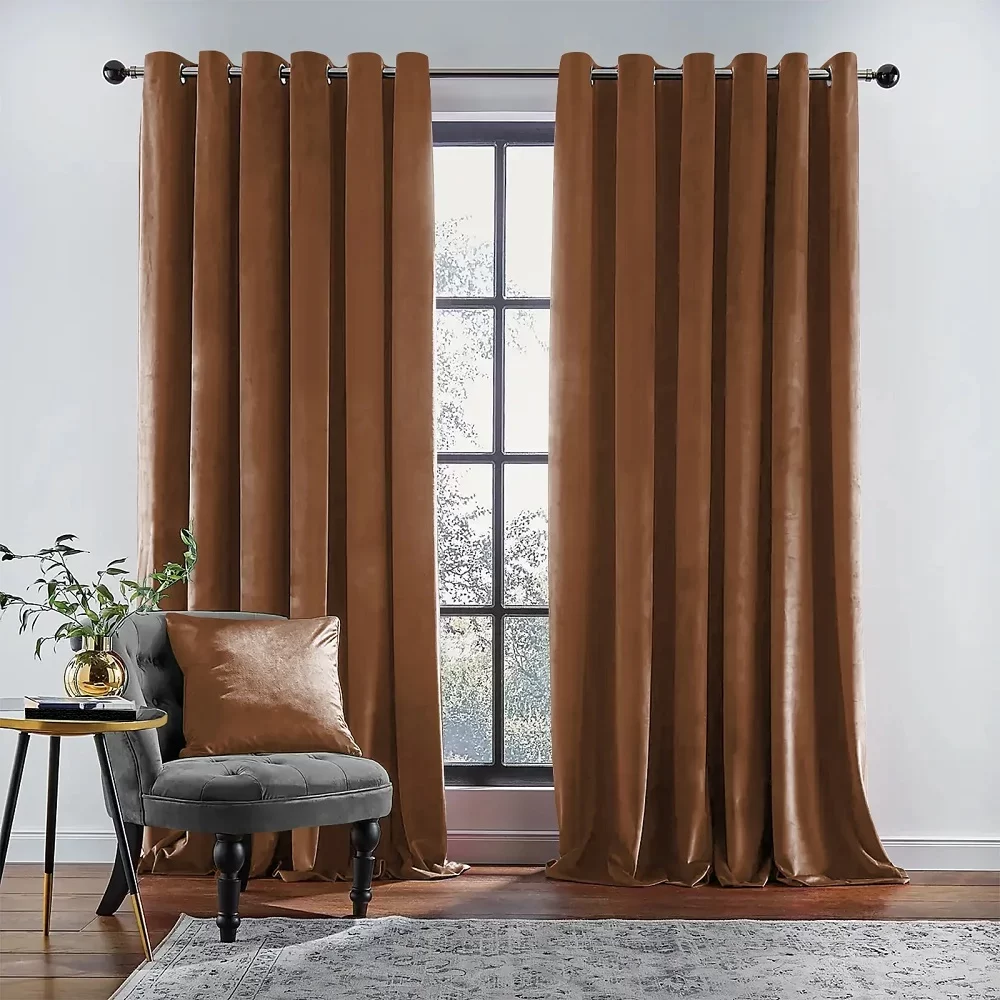 brown blackout curtains
