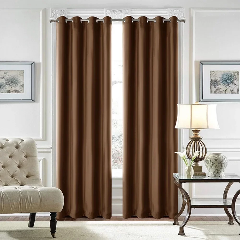 brown blackout curtains