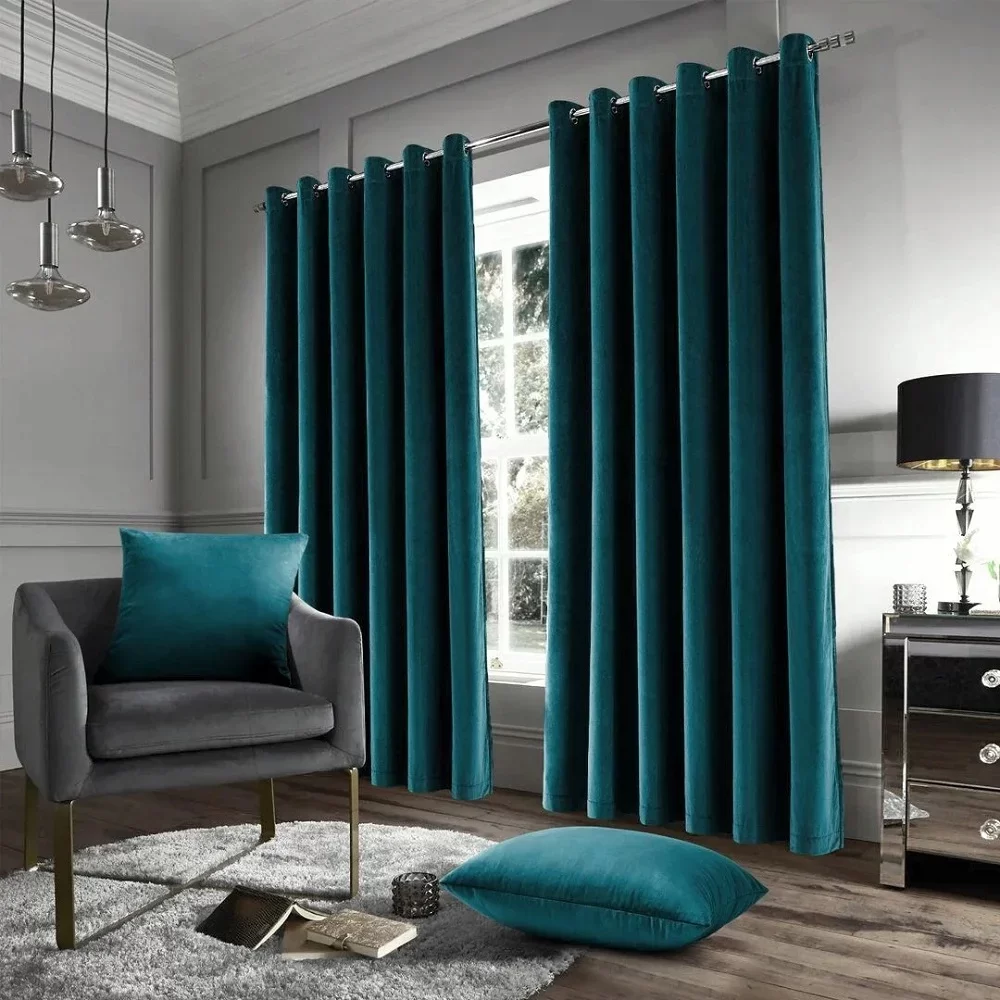 teal blackout curtains