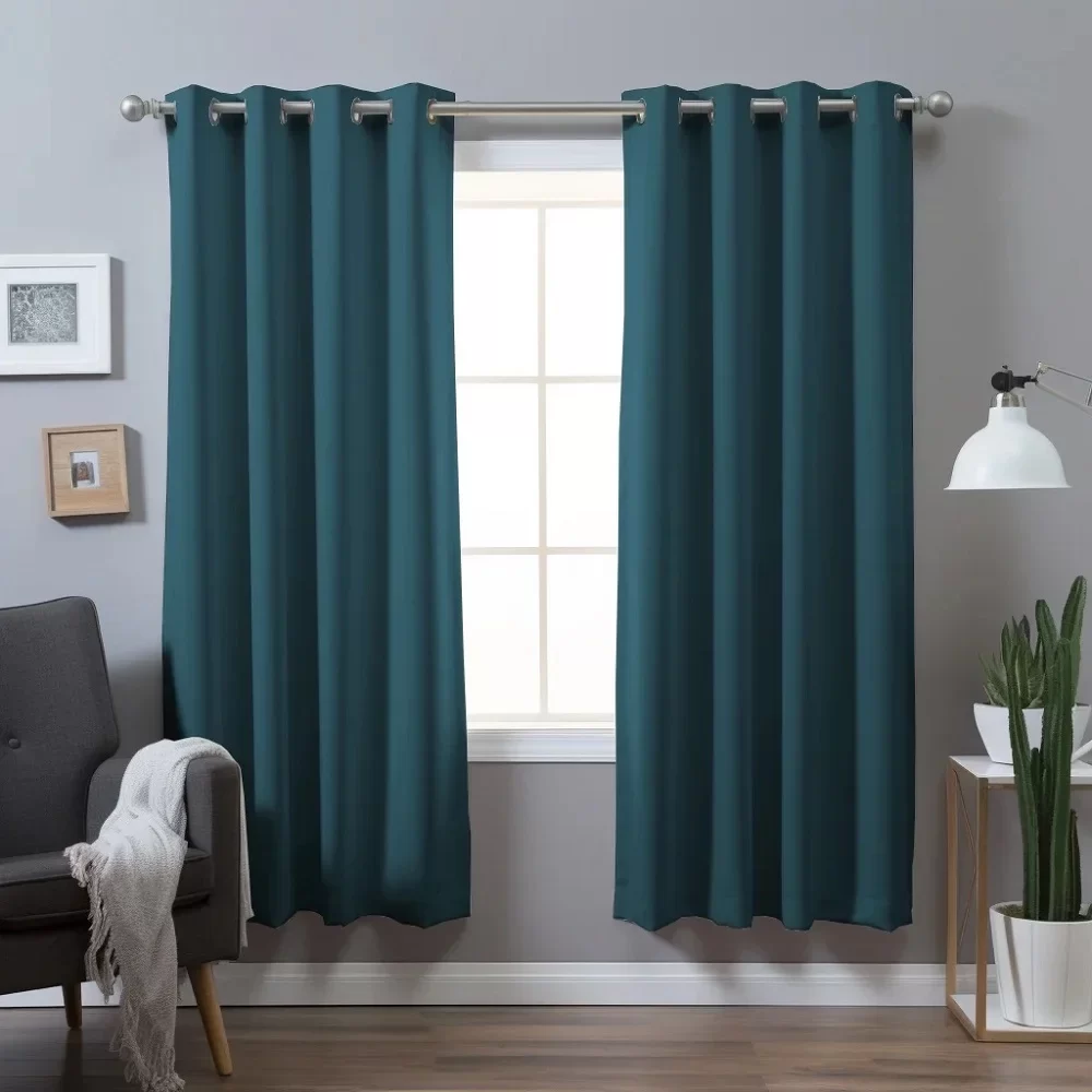 teal blackout curtains
