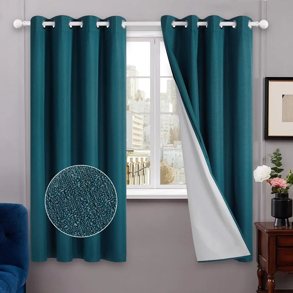 teal blackout curtains