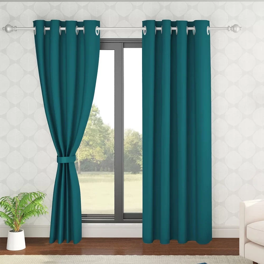 teal blackout curtains