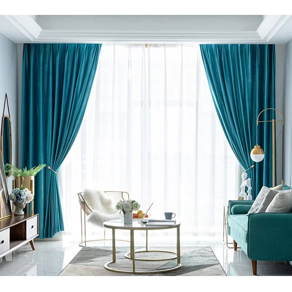 teal blackout curtains