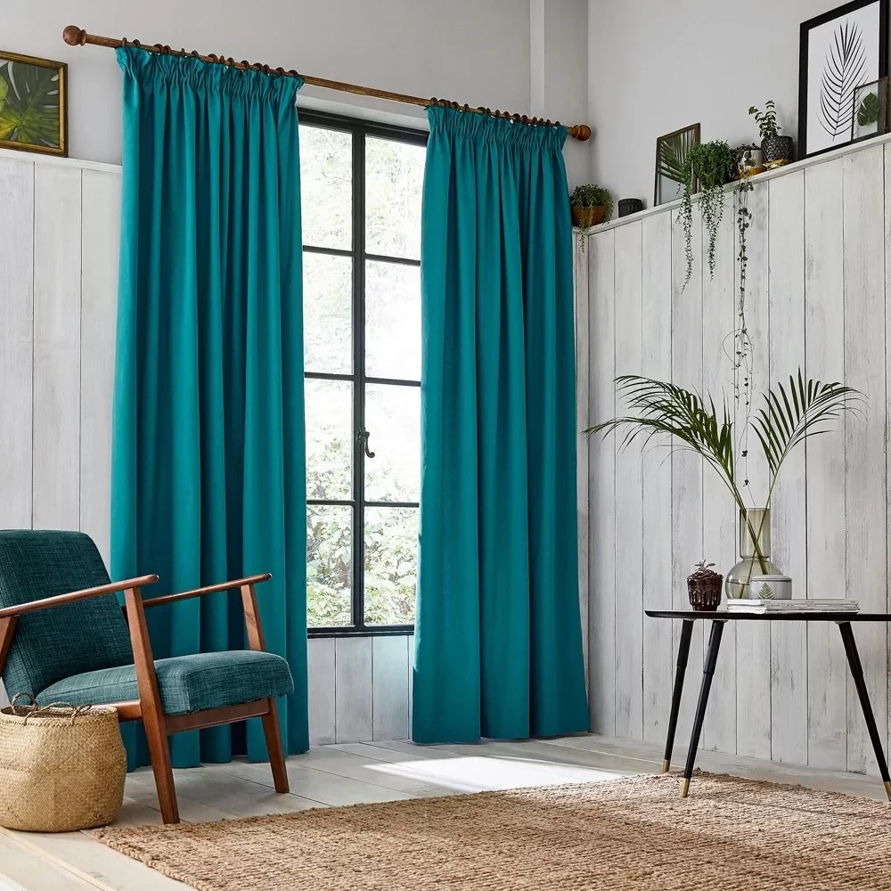 teal blackout curtains